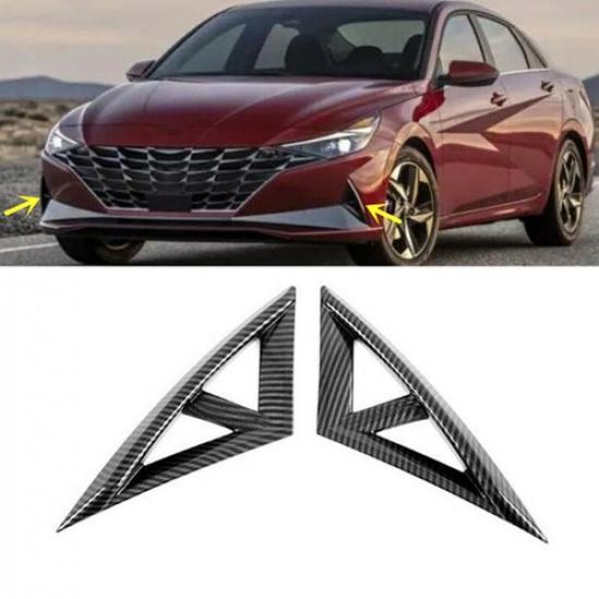 2X Carbon Fiber Front Fog Lamp Light Cover Trim For Hyundai Elantra 2021 2022