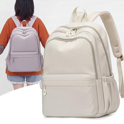 Zaino in Nylon Monocolore Zaino Grande Capacità da Donna Zaino Leggero per Studenti Borsa da Scuola