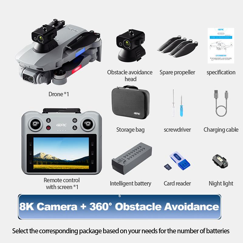 4DRC F8 PRO MAX Remote Control Drone 5G WIFI RC Dron With Screen Quadcopter Obstacle Avoidance 8K HD Dual Camera FPV Dron Toys