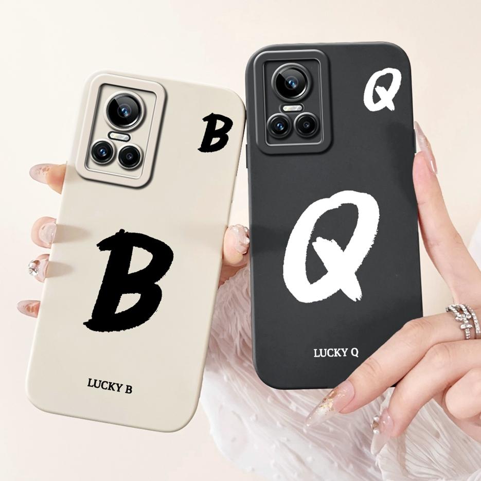 For Realme GT Neo 3 150W Case RMX3563 Cute Lucky Letters Cover Soft TPU Phone Case For Realme GT Neo3 80W GTNeo3 Back Cover Bags