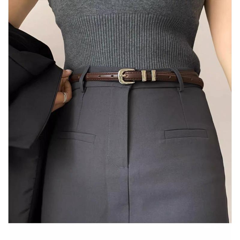 

Тонкий ремень из натуральной кожи для женщин с джинсами Новый летний корейский стиль Высококлассный простой ремень для женщин