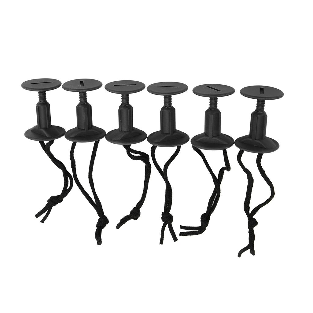 6Pcs Surf Board Leash Leg Rope Plug Nylon Plastic Surf Leash Plug Surfboard AccessoryBlack