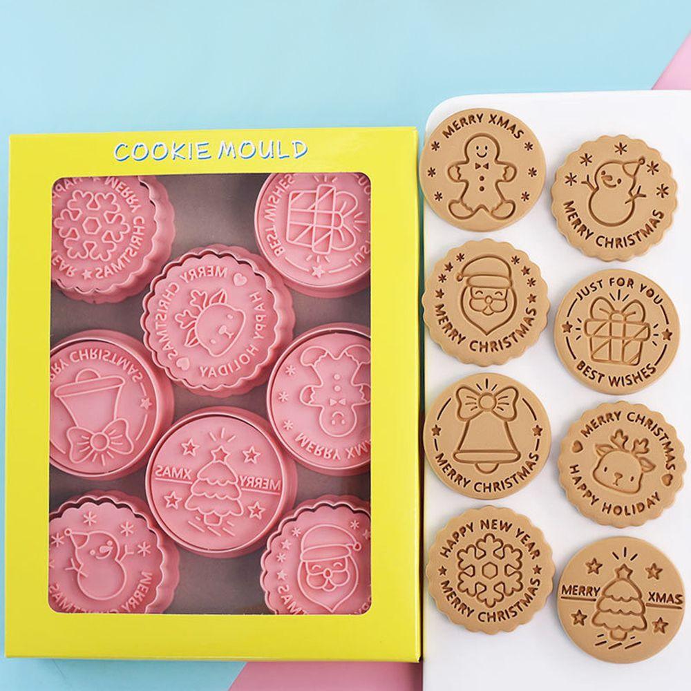 

Fondant Elk Cookie Stamp Pressure Snowman Tree Christmas Biscuit Biscuit Mold Cookie Embossing Set C