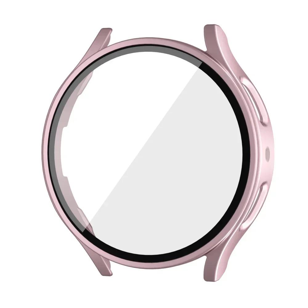 Tempered Glass+ PC Cover for Samsung Galaxy Watch4 5 6 7 44mm 40mm All Coverage Protective Bumper Case Galaxy Watch7 Accessories