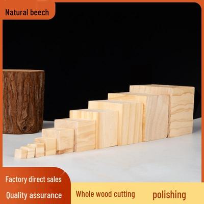 Bloques de Construcción Cuadrados de Madera de Haya para Niños - Pequeños Adornos de Madera para Proyectos Creativos de Bricolaje