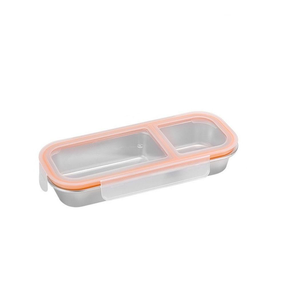 Leakproof Stainless Steel Lunch Box Reusable Fruit Food Fresh Box Seasoning Tray Camping