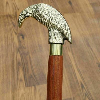 Rukojeť Vintage Style Brass Crow Handle Hnědá dřevěná vycházková hůl 93,98 cm