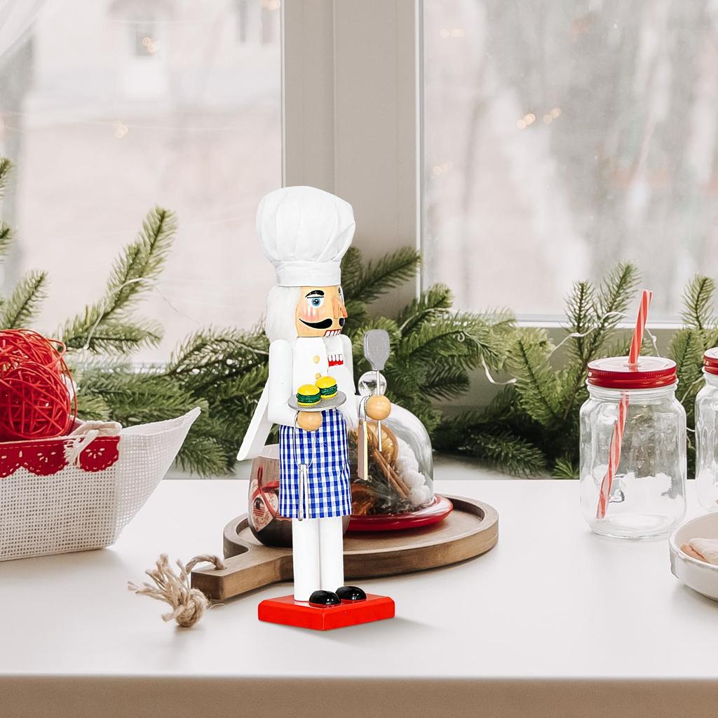 Chef Nutcracker 14 Inch Nutcracker Desktop Ornaments with Chef Hat Holiday Collectibles for Table Centerpiece Fireplace Mantel