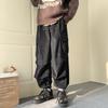 Men's Corduroy Overalls with Velvet - American Style, Straight Loose Wide-Leg, Trendy Autumn/Winter Large Size Pants
