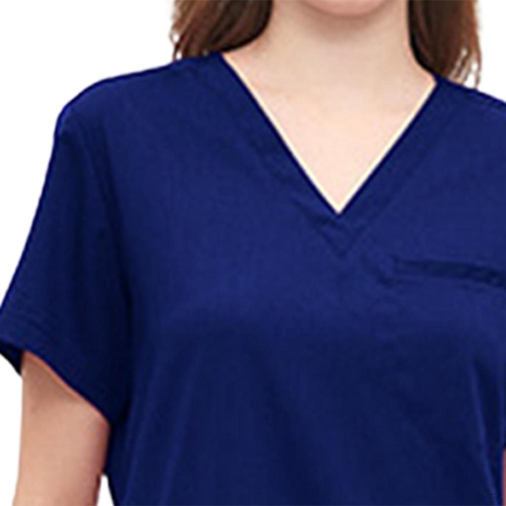 Damen Uniform Kasack Set Pflege Arbeitsanzüge Schwesternoberteil und Hose V-Ausschnitt Kasacks