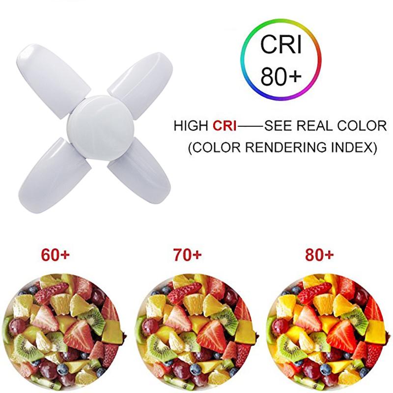 Kısmasız 60W LED Ampul E27 B22 220V SMD2835 Süper Parlak Katlanabilir Fan Kanatlı Işık Ayarlanabilir Açı Depo Garaj için