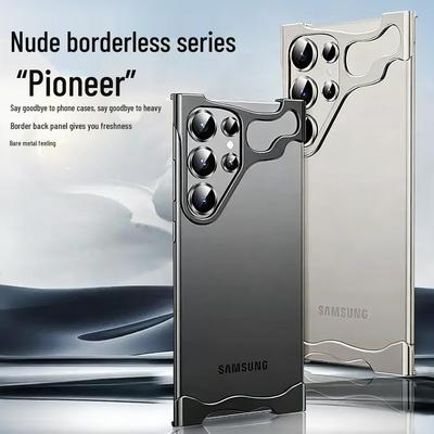Coque en métal Samsung S24+ Ultra: Sans bordures, Résistant aux chutes, Sensation métal nu