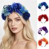 Fascia Floreale per Donna Cerchio per Capelli con Fiori 3D, Fascia per Festa di Halloween, Fascia per Capelli Fiore Sintetico Rosa per Accessori Danza Vacanze Regalo Stabile