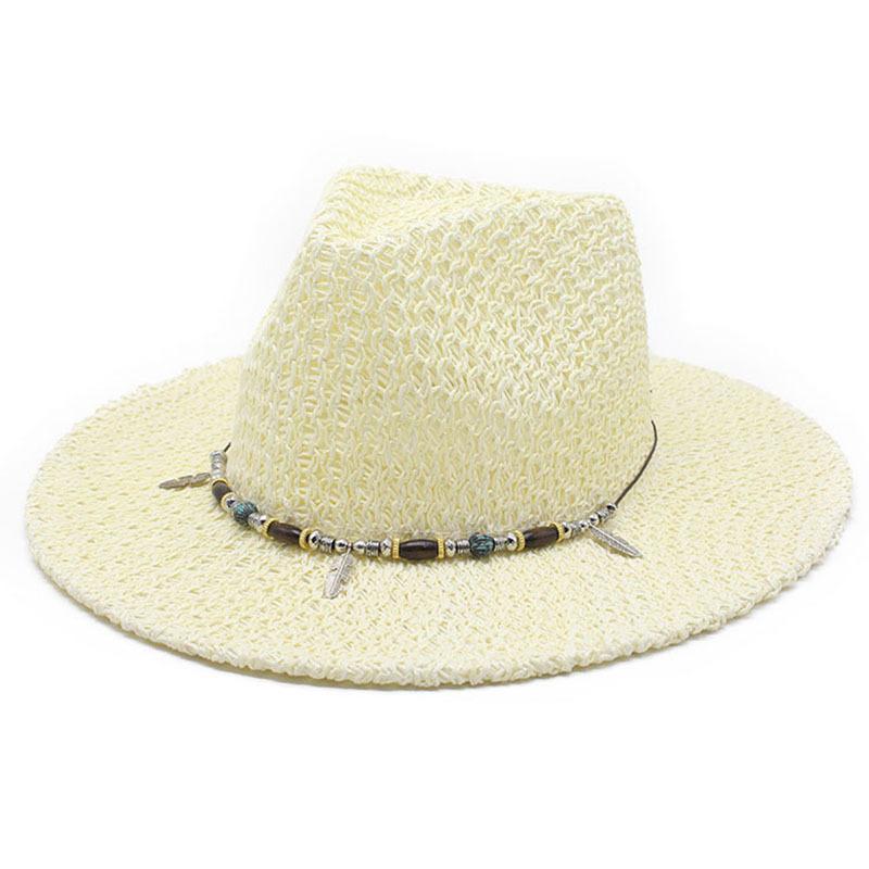 New ethnic style jazz straw hat spring and summer men's and women's outdoor beach sun protection hat
