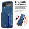 Anti -Slip Card Holder Leather Stand Case For Samsung Galaxy Z Flip4 5g Flip4 Flip 3 Flip3 Anti -Drop Cell Phone Cover