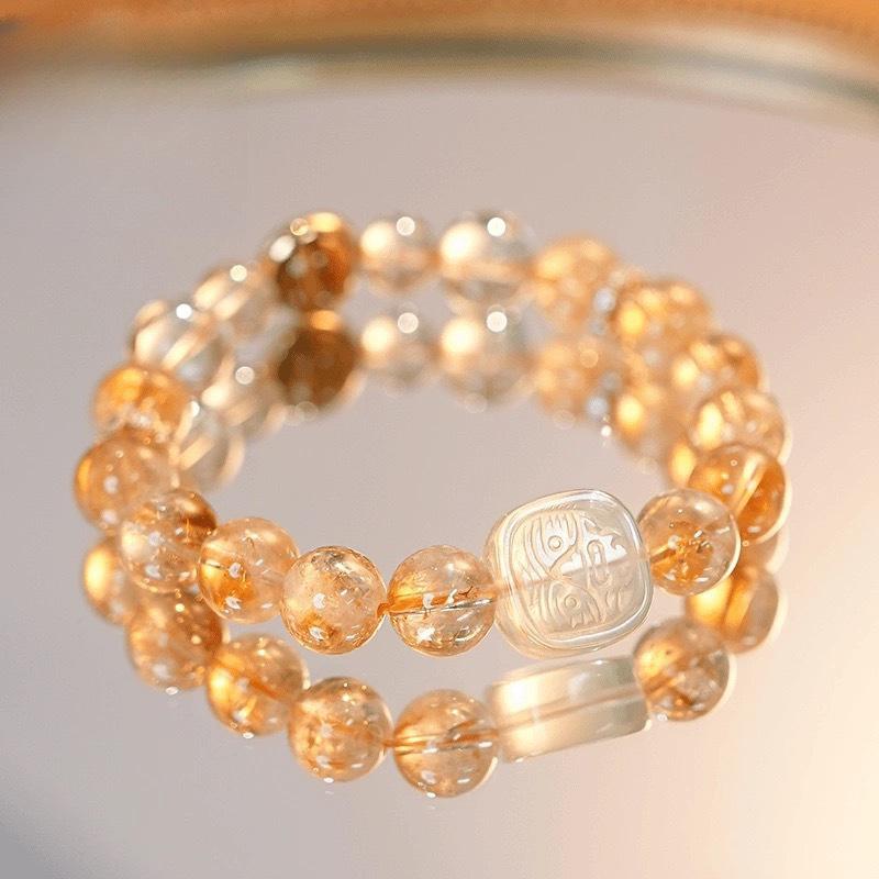 Kyushu Zhakiram Women's 2025 Yellow Tower Crystal Bracelet