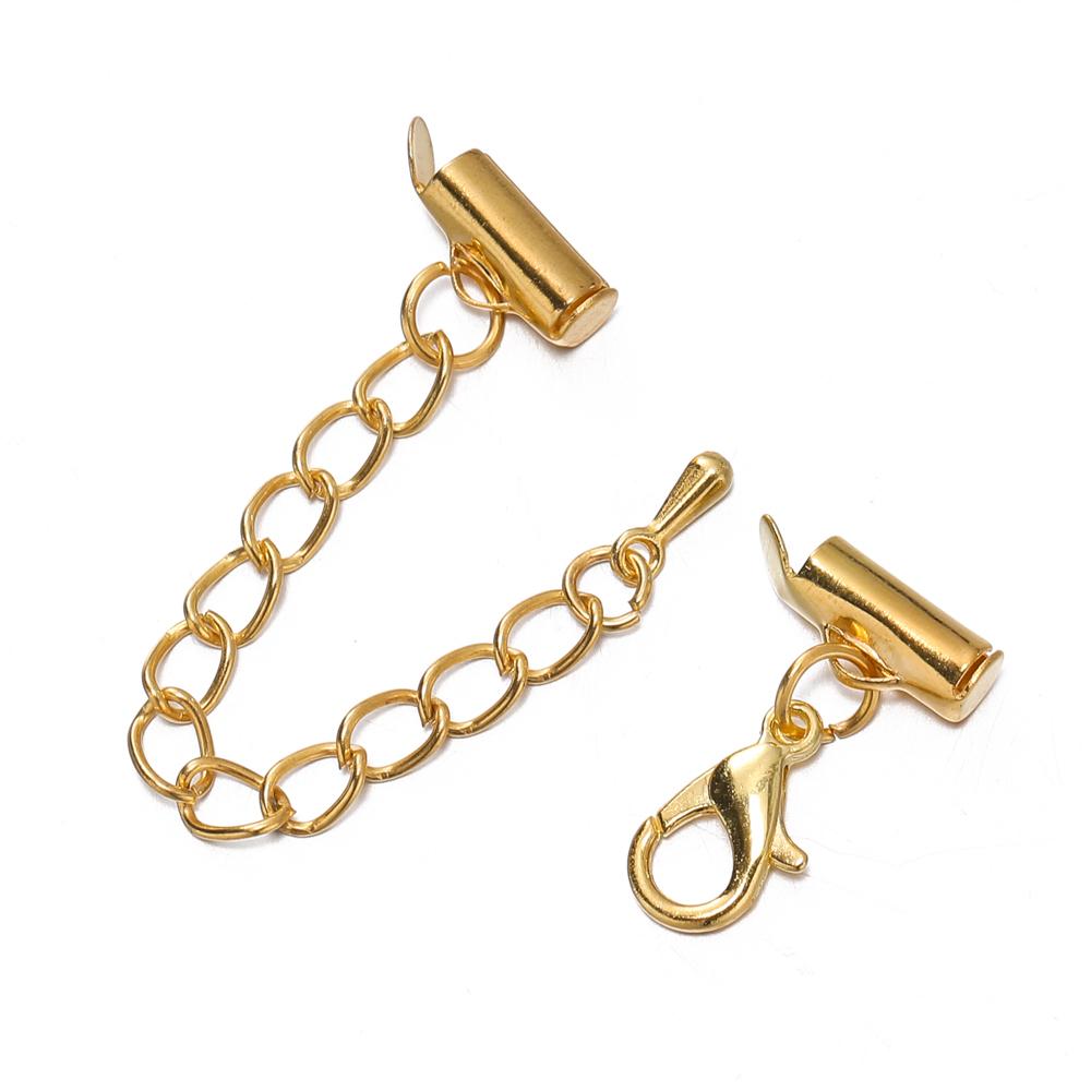20Sets/Box 10-25mm Lobster Clasps Hooks Extending Chain Bracelet End Connectors Slider Clasp for Handmade Jewelry Making Finding