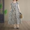DIMANAF Nuovo Estate 2026 Spiaggia Donna Abito Lungo Taglie Forti Cotone Vintage Signora Stampa Floreale Largo Oversize