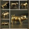 3D Vintage Messing Gris Støping Dyrefigur Retro Metallskulptur Hjem Kontor Rom Skrivebord Dekorasjon Samling Håndverk