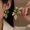 French High-End Flower Earrings, Super Fairy Forest Leaf Cherry Blossom Earrings, Light Luxury Oil Dripping Earrings, Women