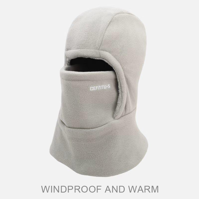 Fleece Balaclava Cycling Cap and Warm Gloves Cold-proof Windproof Warm Hood and Hat Thicken Thermal Ski Windproof Kit Women Men