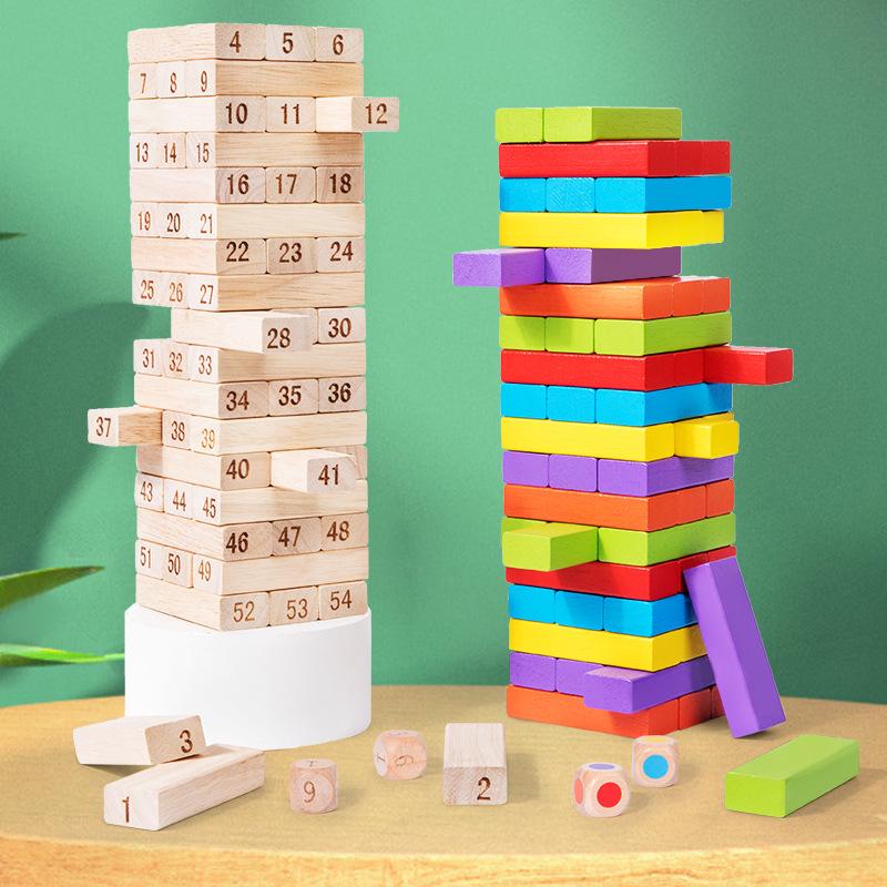 Solid Wood Stacking Blocks: Educational Parent-Child Puzzle Toy for Early Learning and Interactive Play