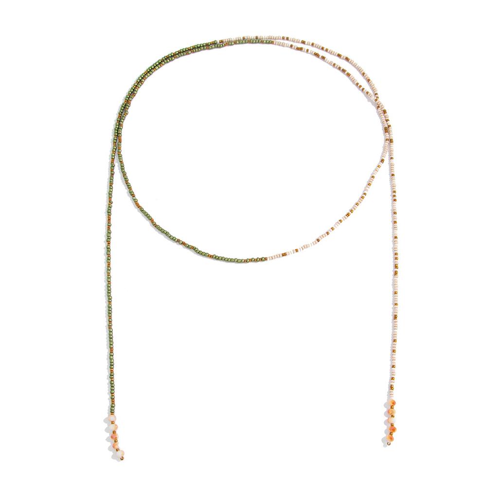 Vintage Beads Necklace Women Stackable Adjustable Sweater Chain Jewelry Accessories
