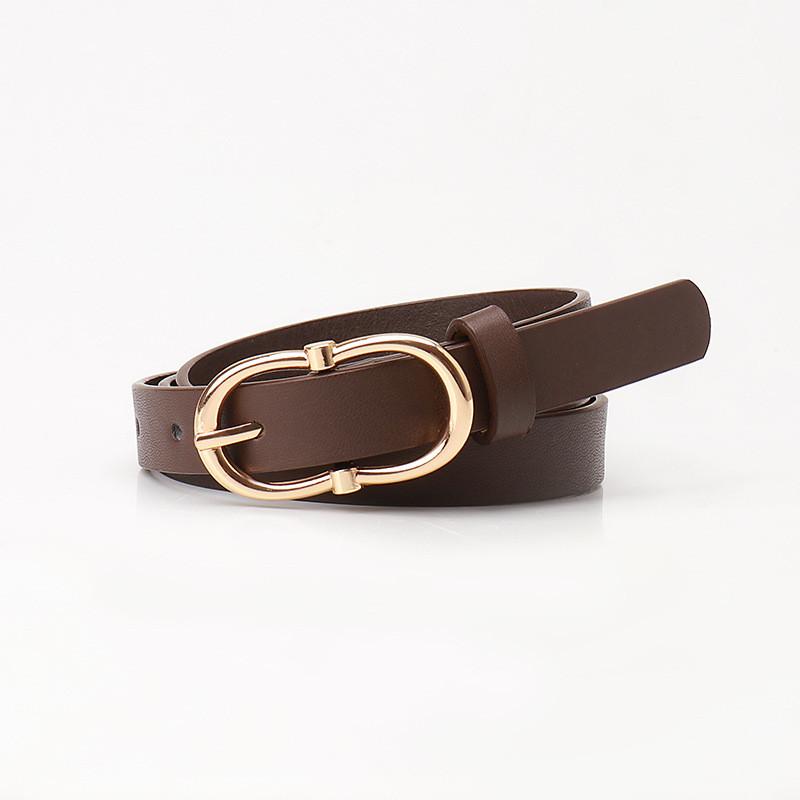 Elegant Womens Slim Faux Leather Waist Belt With Alloy Closure For Daily Commuting