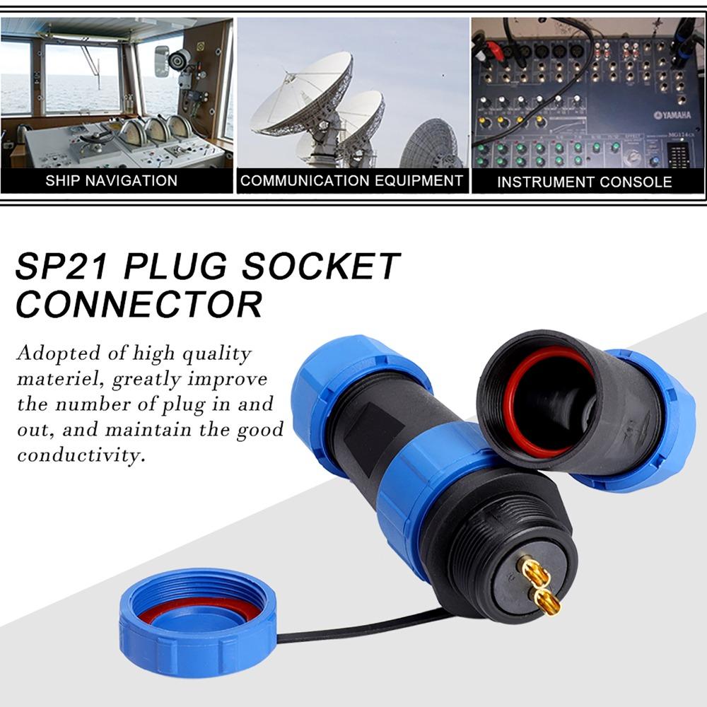 SP21 Wasserdichter Luftfahrtstecker 2/3/4/5/7/12-polig Docking-Typ Luftfahrtstecker Flammhemmender Kunststoff Kabel-Inline-Stecker