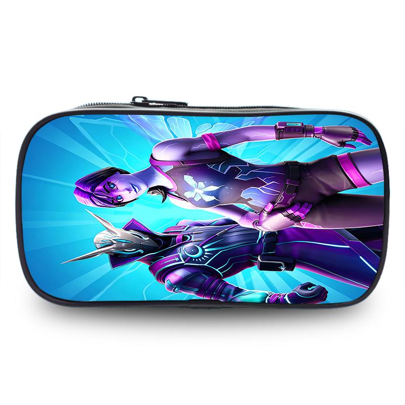 Fortnite Cartoon Lightweight Two Layer Pencil Pouch, Unisex Kids Aged 6-14 Light Portable Student School Stationery Storage Case