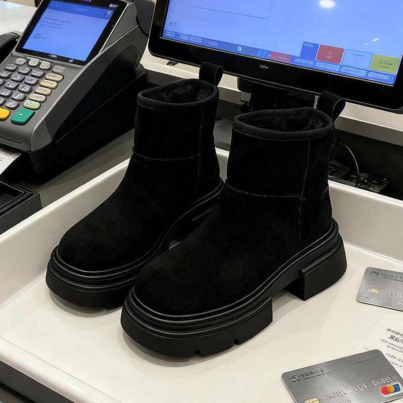 Frosted Retro Snow Boots Women's 2025 Winter New Small Thick-soled Short Boots Piled and Thickened Warm Cotton Shoes