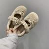 Women Fur Flats Shoes Bow Suede Casual New Loafers Fashion 2026 Trend Winter Short Plush Walking Shoes Woman Sneakers Zapatos