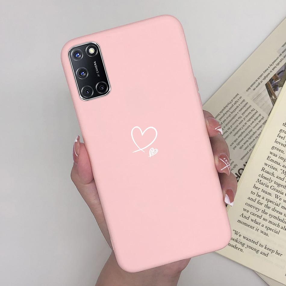 For Oppo A52 A72 A92 Case Cartoon Silicone Coque Heart Painted Cover For Oppo A72 A52 A 52 A 72 A 92 OppoA52 OppoA92 Phone Case