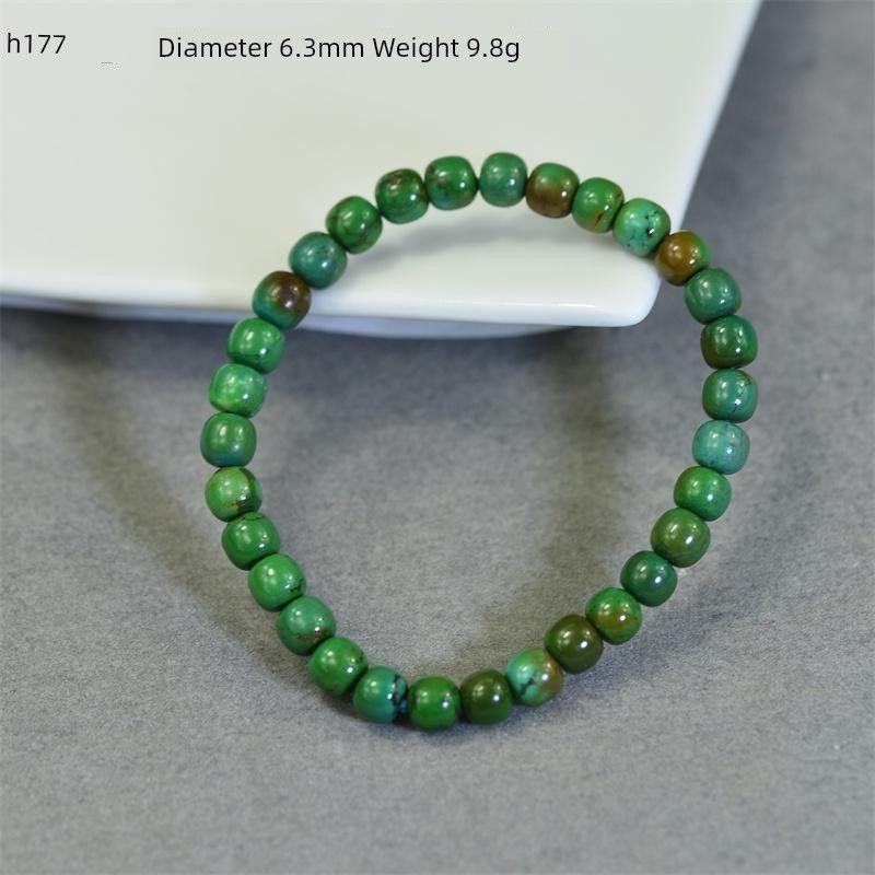 

Браслет из натуральной бирюзы из необработанной руды, браслет из высокофарфорового необработанного камня, неоптимизированные круглые бусины, ремесленное украшение, мужской и женский, верность h177