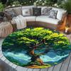 Flannel Printed Magic Tree Rug Forest Landscape Design Nature Art Decor Soft Floor Mat For Living Room Bedroom And Peaceful Home