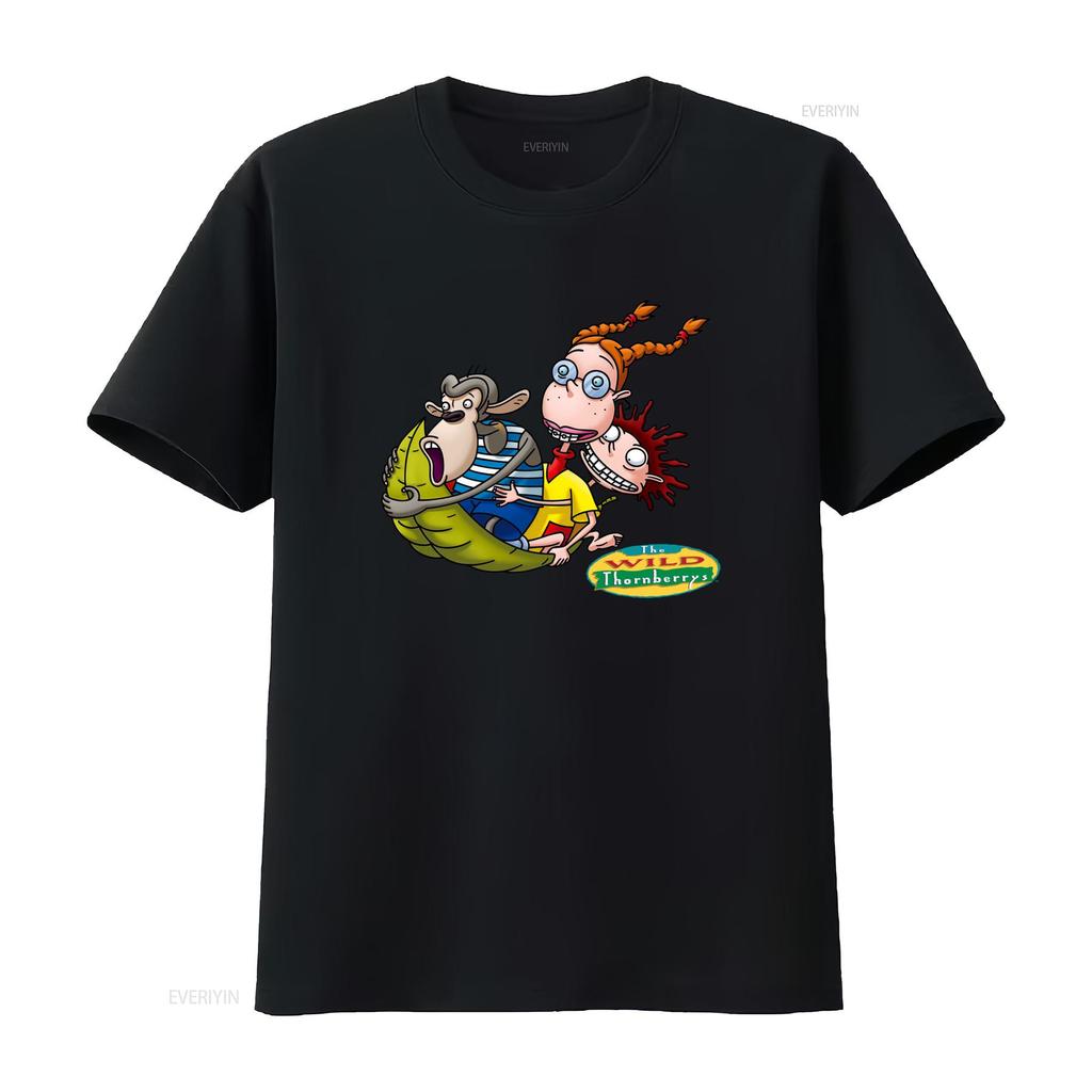 Wild Thornberrys Eliza Darwin Donny On Leaf Cartoon Print T Shirt for S 2Xl Royal Blue Vintage Washed Graphic Stylish Unisex