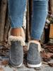 2025 new winter foreign trade women's cotton shoes large size plush thickened burr warm flat cotton shoes