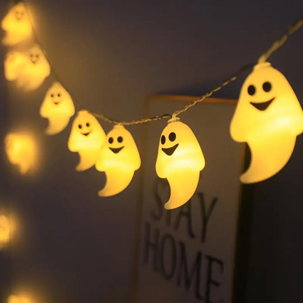 LED Ghost Halloween String Lights - Indoor Festive Decoration 1.5m 10 lights