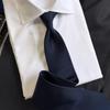 [Milano Alpha] 100% Silk Tie, Plain, Stylish, Navy Blue, d-silk-1