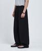 LEMAIN SECOND Linen-Like Elastic Waist Wide Pants [Black]