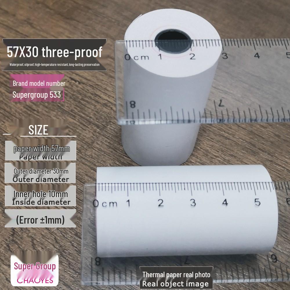 57x40 Thermal Receipt Paper Roll for Cash Registers - Suitable for Supermarkets & Shopping Malls