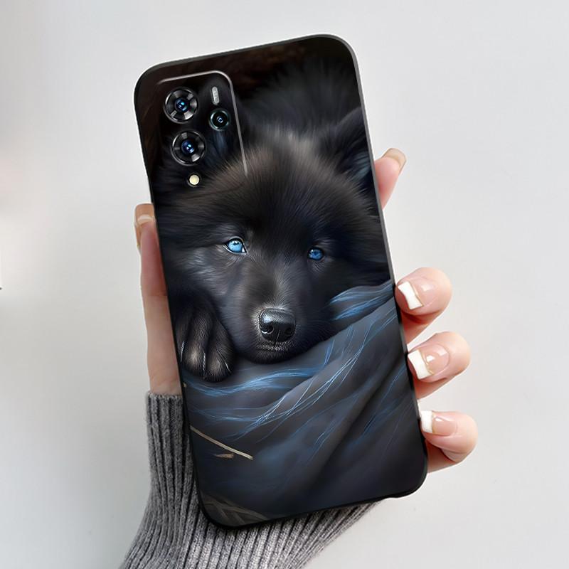 For ZTE Blade V40 Pro/ZTE 9046 Case Cute Love Rabbit Funny Black Matte Soft TPU Protective Back Cover For ZTE V40 Pro Phone Case