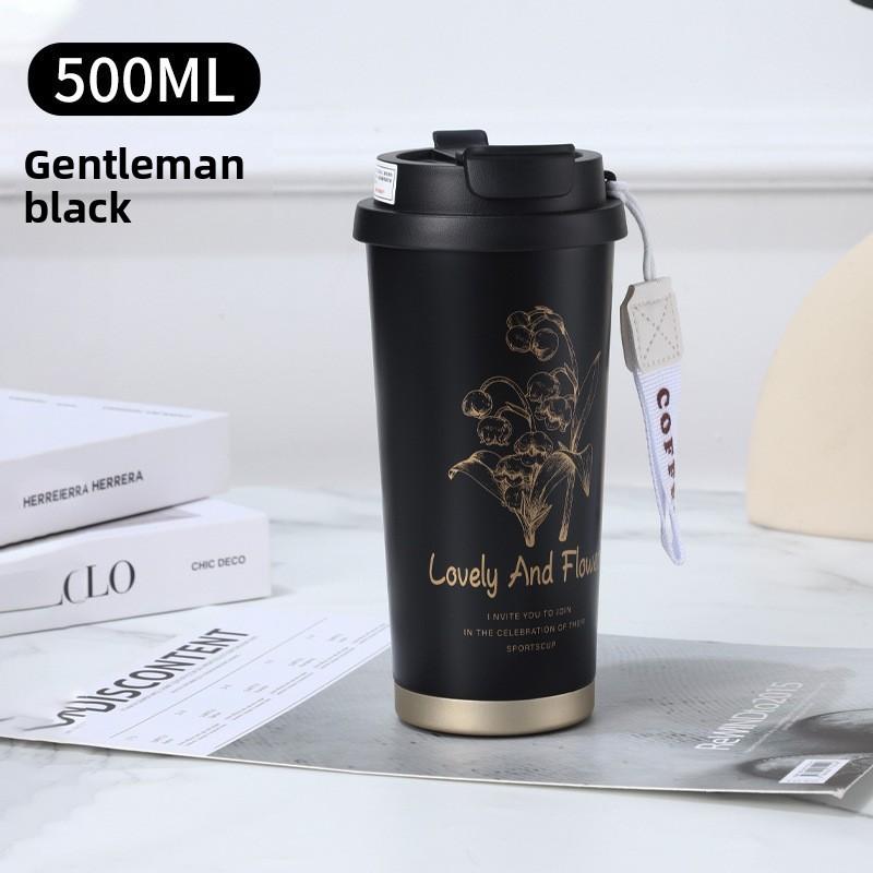 Cartoon Coffee Cup 316 Stainless Steel Thermos Cup High Value Portable Water Cup Car Accompanying Cup