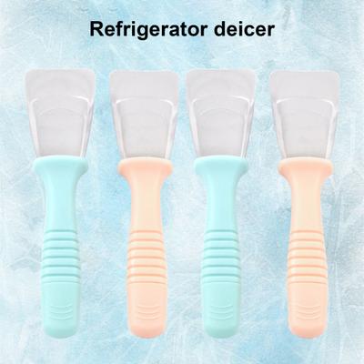 2 Pièces Dégivreur de Réfrigérateur Grattoir à Glace Acier Inoxydable Pelle à Glace pour Réfrigérateur avec Manche Conception Arc Tri-couche Spatule de Nettoyage Congélateur Ergonomique