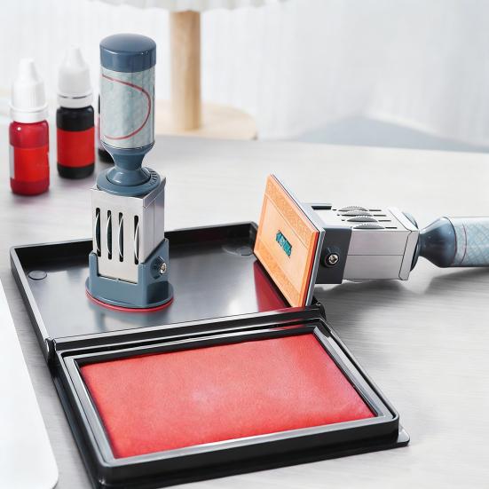 Reusable Stamp Pad Portable Ink Pad with Quick-Drying Ink Works with Rubber Metal And Wood Stamps Felt Pad for Office And Crafting