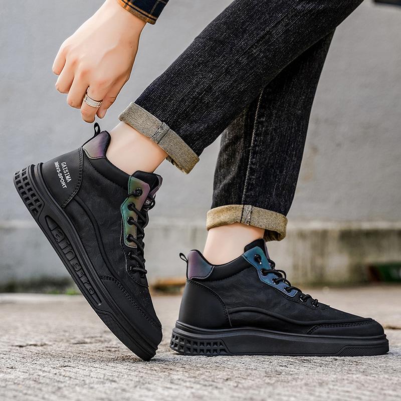 New Men's Classic Fashion High Top Thick Sole Skateboarding Shoes Comfortable Soft Sole Basketball  Sneakers