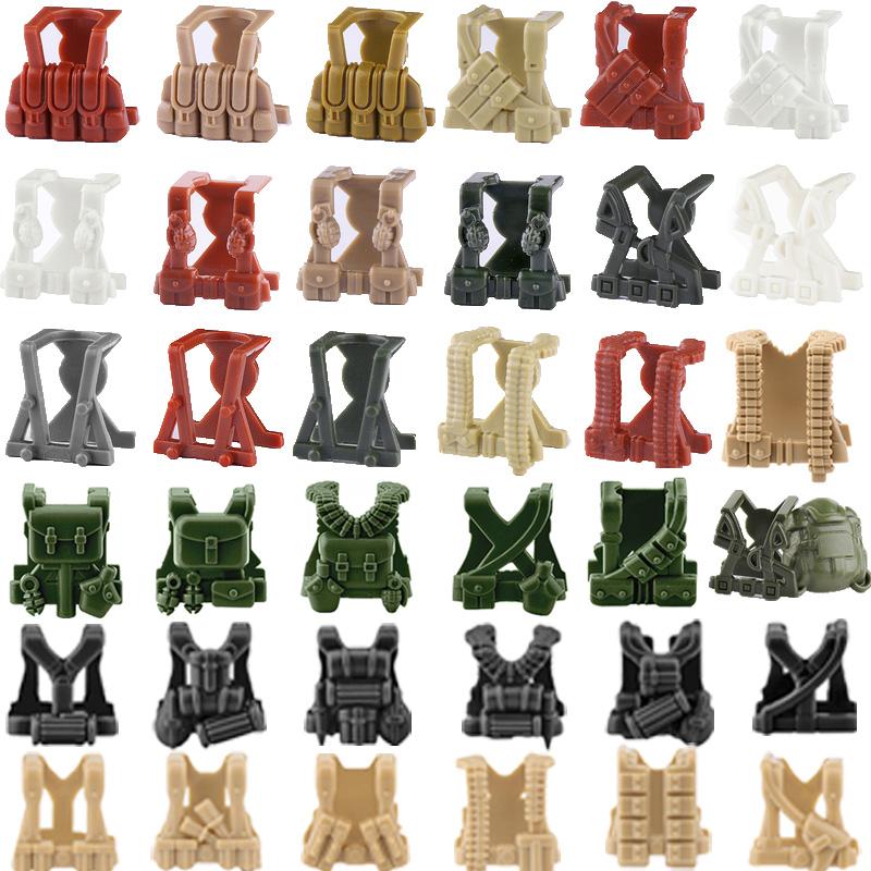 Building Blocks Soldier Figures Equipments Accessories Gifts Toys MOC USA Army Bulletproof Armored Vest Mini Bricks Toy DIY R28