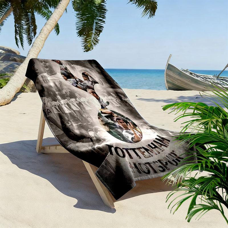 Spurs Logo Print Beach Towel, Large Soft Quick Dry Towel for Beach Camping Swimming