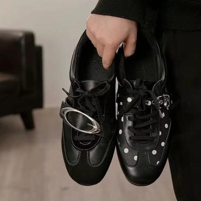 Neue Polka Dot Farbkombination Riemchen Flache Schuhe Damen Frühling Neu Lässig Flach Sport Einzelne Schuhe
