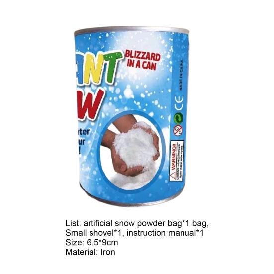 1 Set Snow Powder Eco-friendly No Mixing Required Iron Realistic Fluffy Snow-making Tools Set for Home